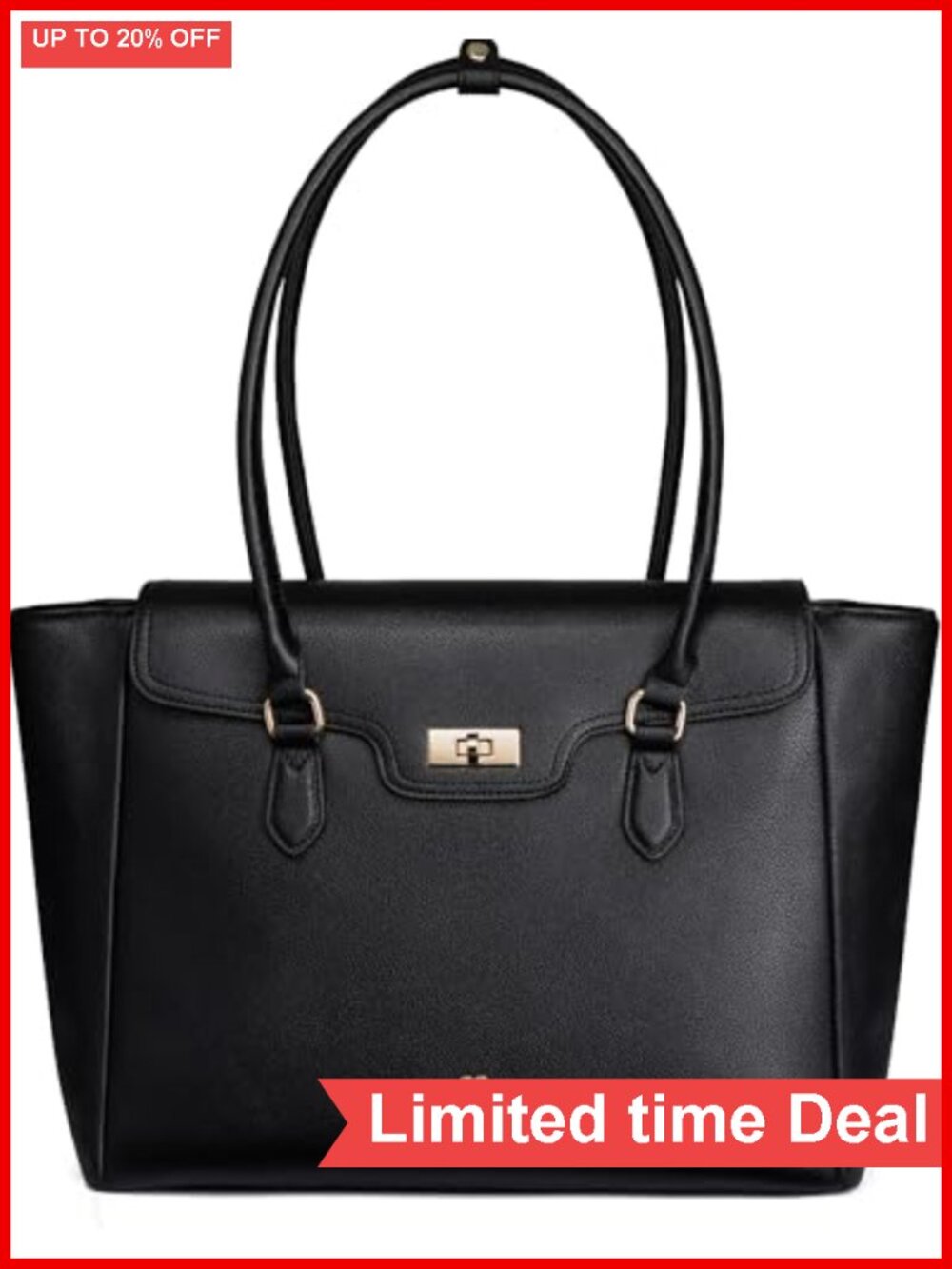 Soft Faux Leather Laptop Tote Bag for Women Shoulder Work Purse